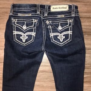 Rock revival dark wash jeans